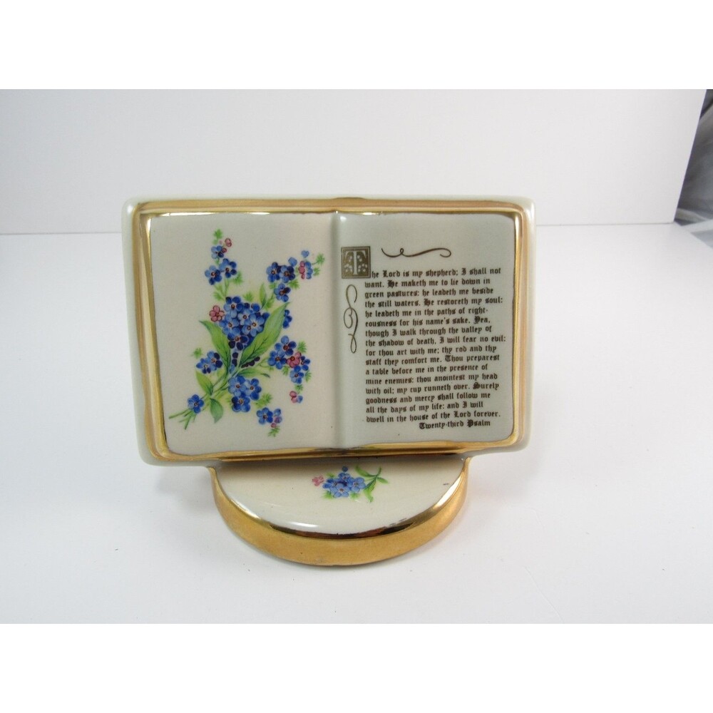 Holley Ross Distinguished China 22K Gold Psalm Book Figurine 4in